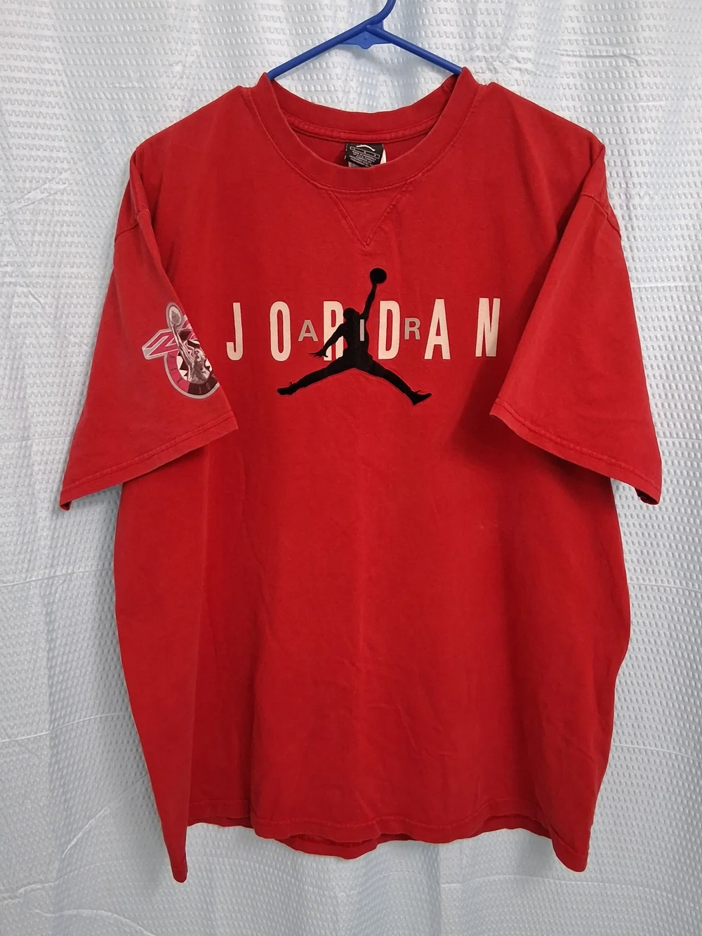 Vintage Jordan Red Crewneck Sweatshirt with Black Jumpman Tag